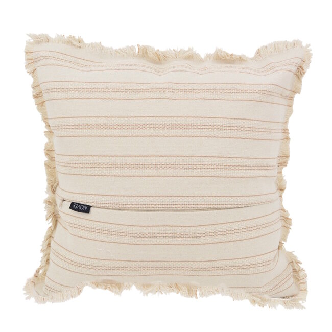 Yuna Stripe Beige Kussenhoes | 45x45 cm | Katoen/Linnen