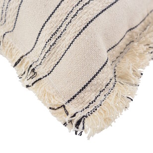 Yuna Stripe Zwart Kussenhoes | 45x45 cm | Katoen/Linnen