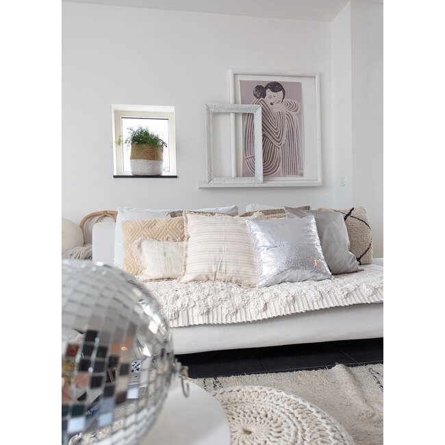 Yuna Stripe Beige Kissenbezug | 45x45 cm | Baumwolle/Leinen