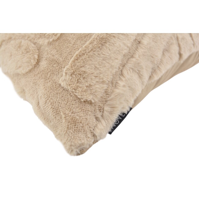 Furry Leaves Beige Kussenhoes | 45x45 cm | Polyester