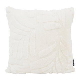 NOVÉE Furry Leaves Crème Kissenbezug | 45x45 cm | Polyester