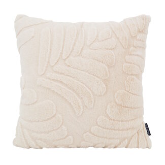 NOVÉE Furry Leaves Ecru Kissenbezug | 45x45 cm | Polyester