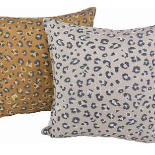Sierkussen Jacquard Leopard Gold/Brown | 45 x 45 cm | Polyester