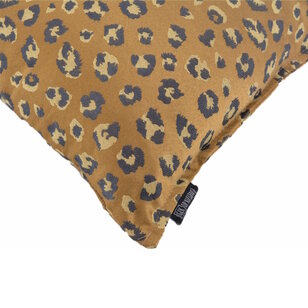 Jacquard Leopard Gold/Brown Kissenbezug | 45x45 cm | Polyester