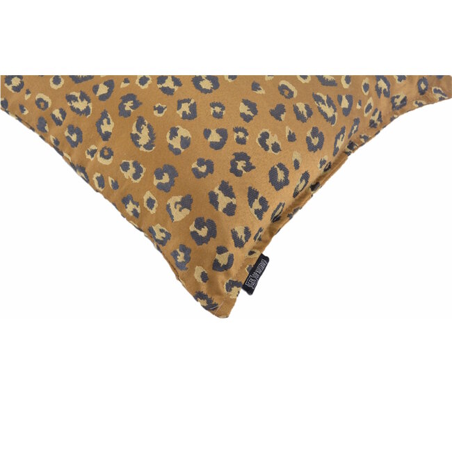 Jacquard Leopard Gold/Brown Kussenhoes | 45x45 cm | Polyester