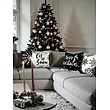Zwart - Wit Kerst #4 Kussenhoes | 45x45 cm | Katoen/Polyester