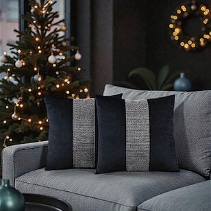 Bliss Diamond - Zwart Kussenhoes | 45x45 cm | Velvet/Polyester