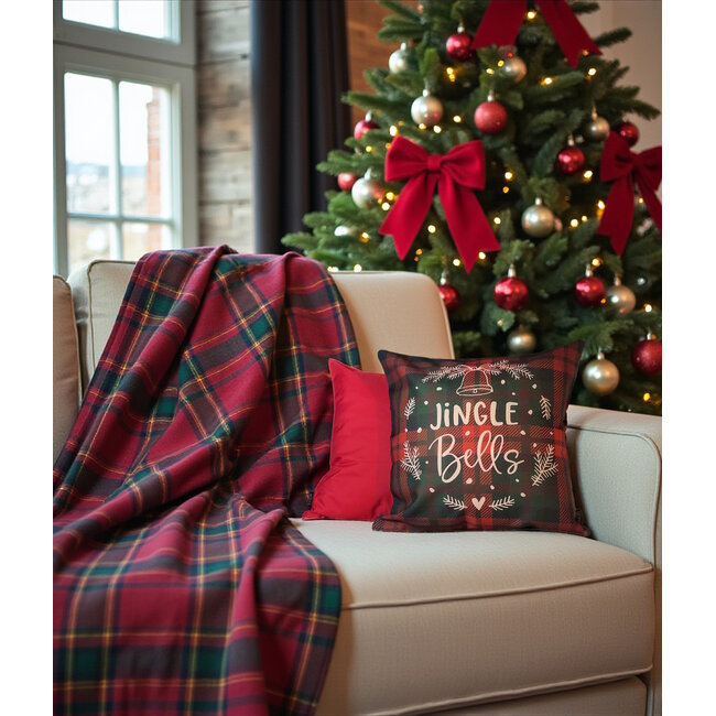 Sierkussen Jingle Bells | 45 x 45 cm | Katoen/Linnen