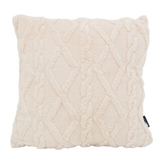 NOVÉE Furry Cross Crème Kussenhoes | 45x45 cm | Polyester