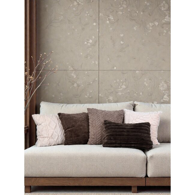 Furry Cross Taupe Kissenbezug | 45x45 cm | Polyester