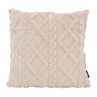 NOVÉE Furry Cross Beige Kussenhoes | 45x45 cm | Polyester