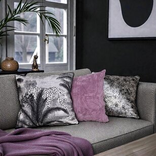 Velvet Silver Panter Kussenhoes | 45x45 cm | Velvet/Polyester
