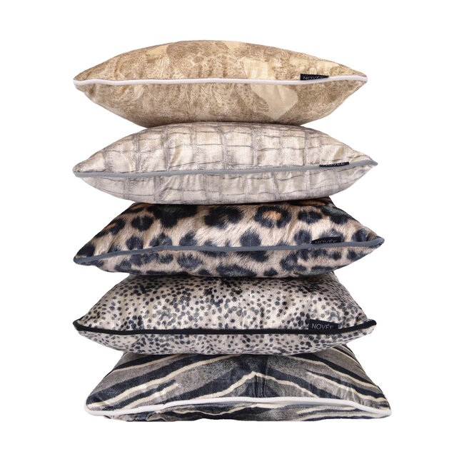 Velvet Silver Panter Kussenhoes | 45x45 cm | Velvet/Polyester
