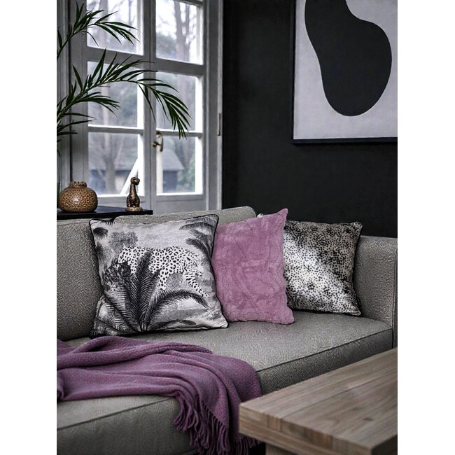 Furry Cross Lila | 45 x 45 cm | Kussenhoes | Polyester