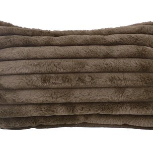 Rosie Rib Bruin Kussenhoes | 30x50 cm | Polyester