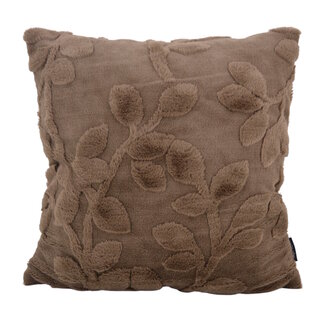 NOVÉE Furry Plant Bruin Kussenhoes | 45x45 cm | Polyester