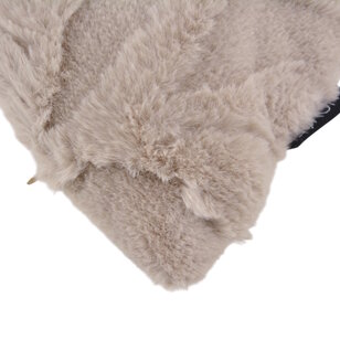 Furry Plant Beige Kussenhoes | 45x45 cm | Polyester