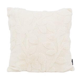 Furry Plant Crème Kussenhoes | 45x45 cm | Polyester