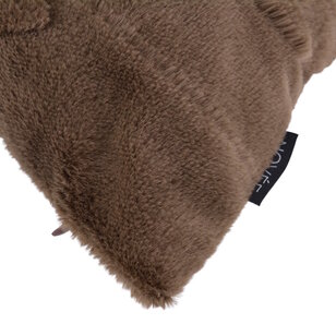Sierkussen Furry Plant Bruin | 45 x 45 cm | Polyester