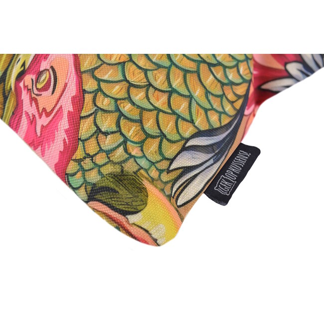 Pink Parrots Kissenbezug | 45x45 cm | Baumwolle/Leinen