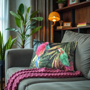 Velvet Parrot Kussenhoes | 30x50 cm | Velvet/Polyester
