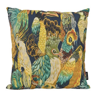 Gek op kussens! Green Parrots Kussenhoes | 45x45 cm | Katoen/Linnen