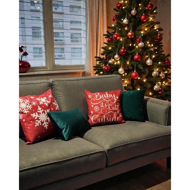 Sierkussen Baby It's Cold Outside | 45 x 45 cm | Katoen/Linnen