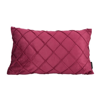 NOVÉE Velvet Cross Wijnrood | 30 x 50 cm | Kussenhoes | Velvet/Polyester