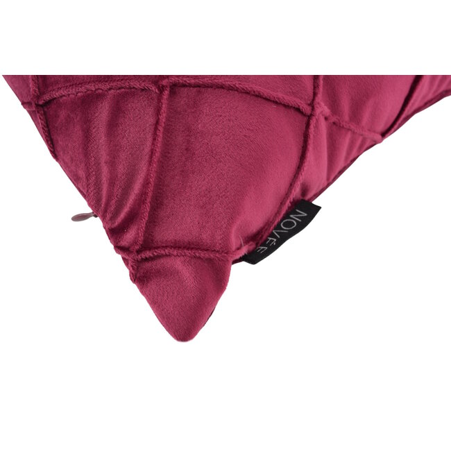 Sierkussen Velvet Cross Wijnrood | 30 x 50 cm | Polyester