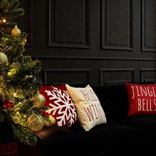 Red Snowflake Kussenhoes | 45x45 cm | Katoen/Polyester