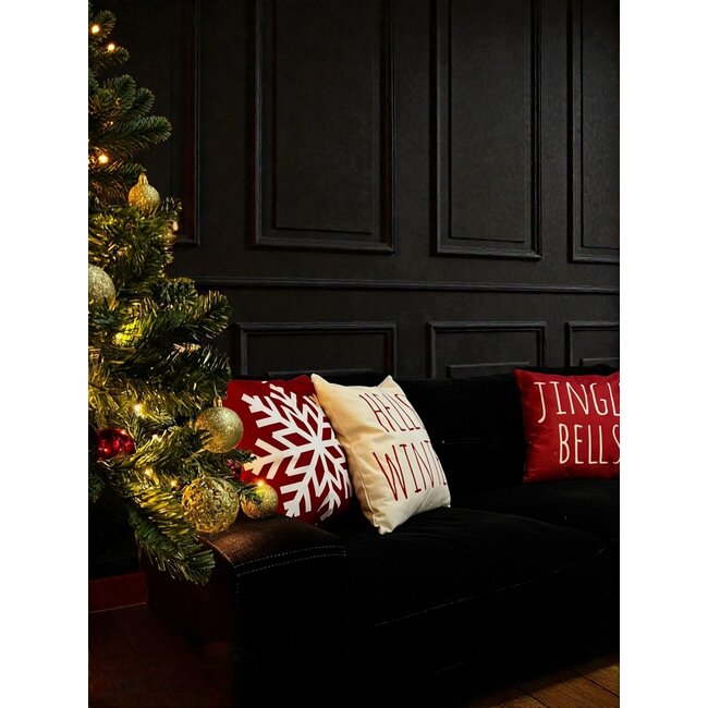 Red Snowflake Kussenhoes | 45x45 cm | Katoen/Polyester