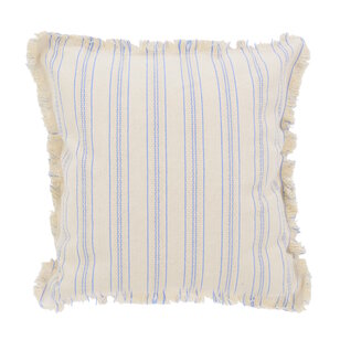 Sierkussen Yuna Stripe Blauw | 45 x 45 cm | Katoen/Linnen