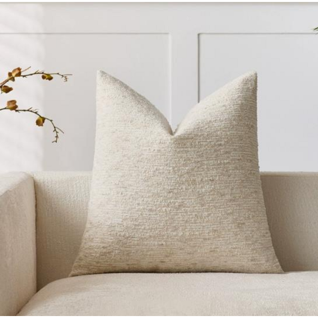 Chenille Crème/Beige Kussenhoes | 45x45 cm | Polyester