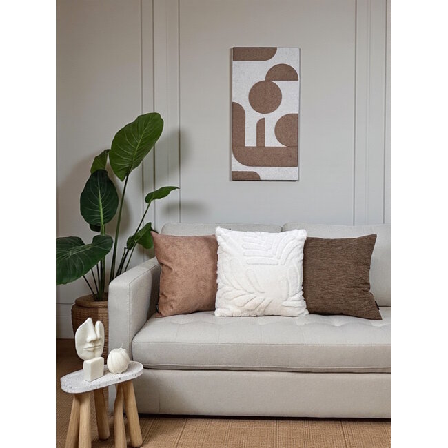 Sierkussen Indico Bruin | 45 x 45 cm | Katoen/Polyester