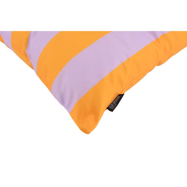 Streep Lila/Geel Kussenhoes | 45x45 cm | Katoen/Polyester