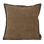 Sierkussen Chenille Piped Bruin | 45 x 45 cm | Polyester