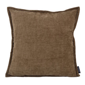 NOVÉE Chenille Piped Bruin | 45 x 45 cm | Kussenhoes | Polyester