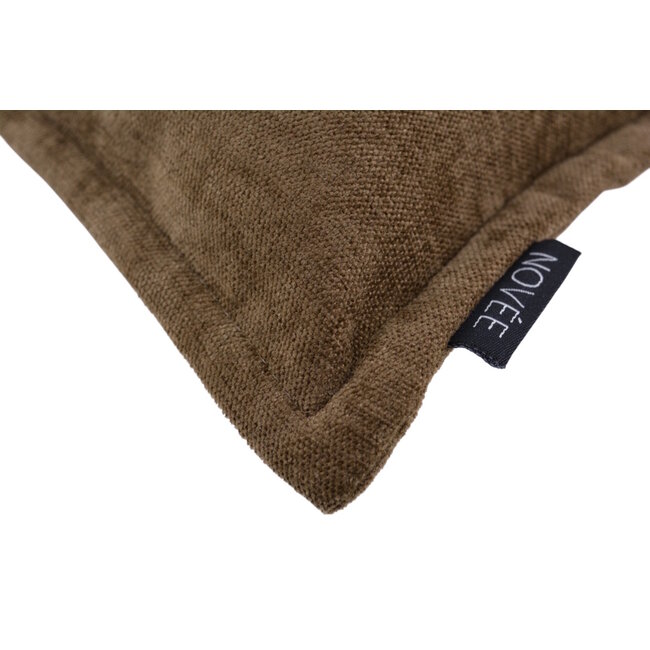 Chenille Piped Bruin Kussenhoes | 45x45 cm | Polyester
