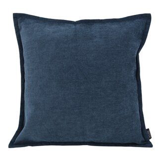NOVÉE Chenille Piped Blauw | 45 x 45 cm | Kussenhoes | Polyester