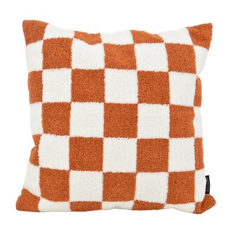 NOVÉE Bouclé Checker Terra Kissenbezug | 45x45 cm | Baumwolle/Polyester