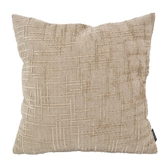 NOVÉE Chenille Stripe Beige Kussenhoes | 45x45 cm | Polyester