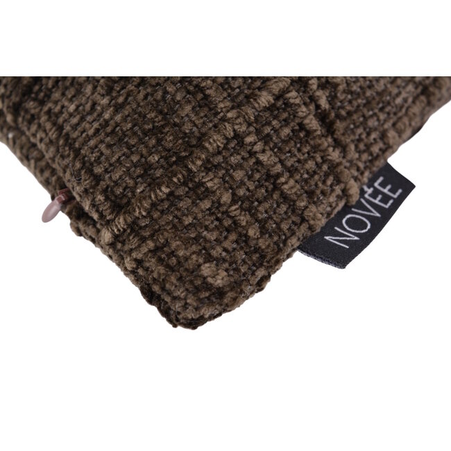 Sierkussen Chenille Stripe Bruin | 45 x 45 cm | Polyester
