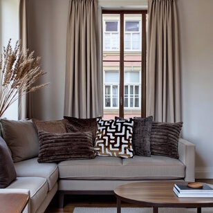 Abstract Velvet Bruin Kussenhoes | 45x45 cm | Velvet/Polyester