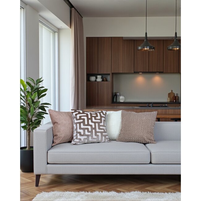 Elegance Beige Kussenhoes | 45x45 cm | Velvet/Polyester