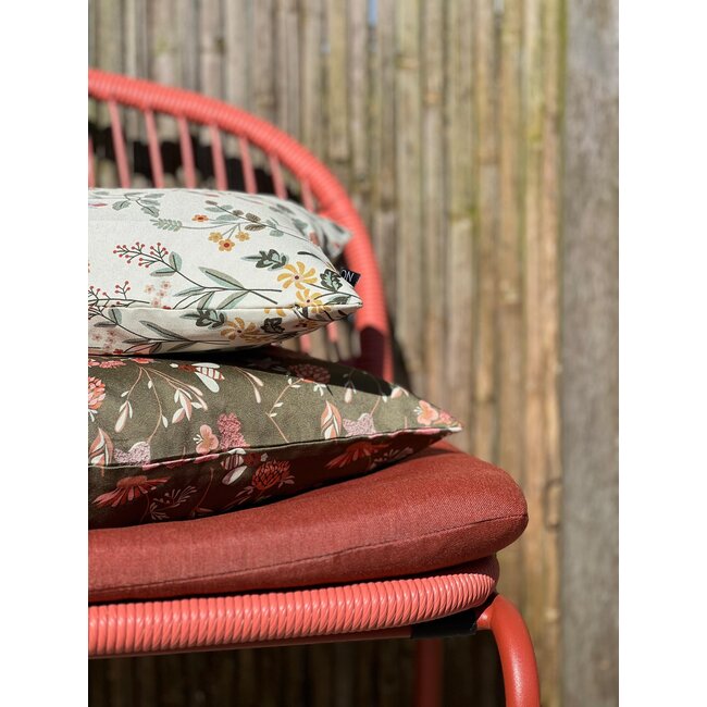 Mae Bloom Crème - Outdoor Kussenhoes | 30x50 cm | Katoen