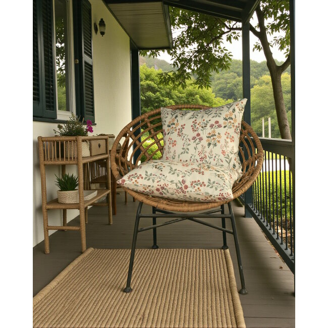 Mae Bloom Crème - Outdoor Kussenhoes | 30x50 cm | Katoen