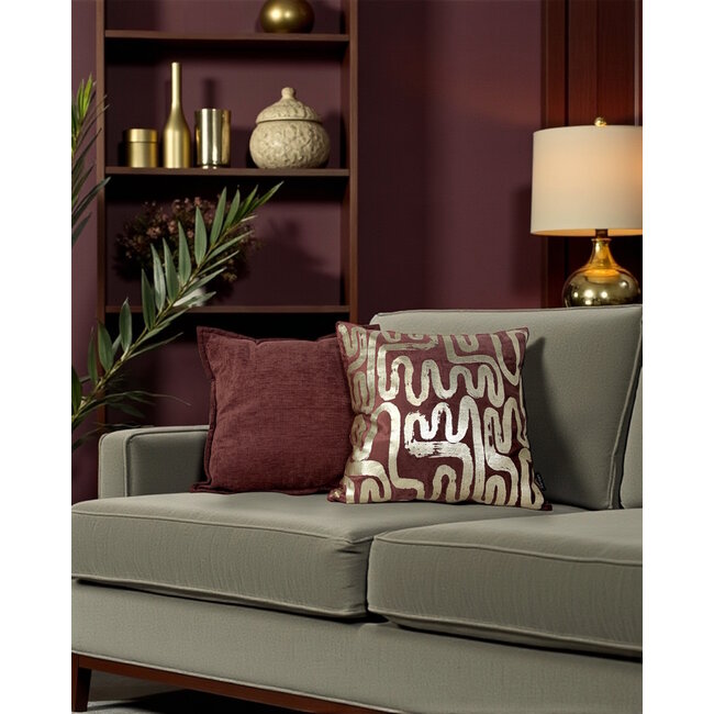 Chenille Piped Rost Kissenbezug | 45x45 cm | Polyester