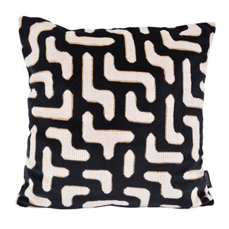 NOVÉE Elegance Schwarz Kissenbezug | 45x45 cm | Samt/Polyester