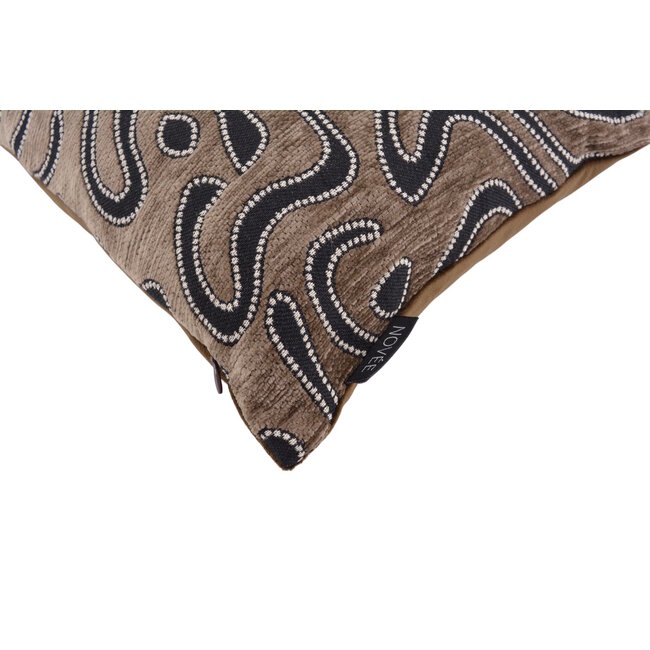 Chenille Flow Bruin | 45 x 45 cm | Kussenhoes | Velvet/Polyester