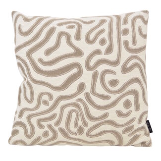 NOVÉE Chenille Flow Crème Kissenbezug | 45x45 cm | Samt/Polyester